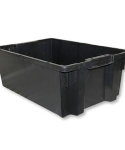 Tote Box - Plastic Crate - Stack and Nest Container - 48L - 60 x 40 x 21 cm - Black