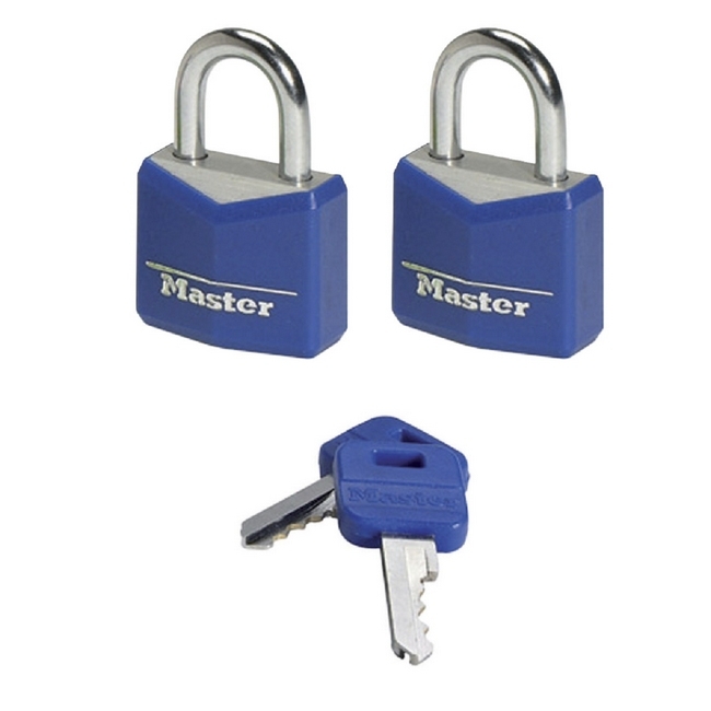 Aluminium Padlock - Keyed - 20mm - Pack of 2 - MA350220-blue