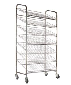 Wire Mesh Bread Trolley - Mobile - 7 Tier - Electroplated - 193 x 110 x 58cm