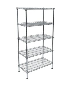 Wire Steel Shelving - Galvanised - 5 Shelves - 180 x 120 x 45 cm
