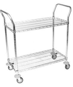 Wire Utility Trolley - 2 Shelves - Includes Handles - 106 x 90 x 45 cm