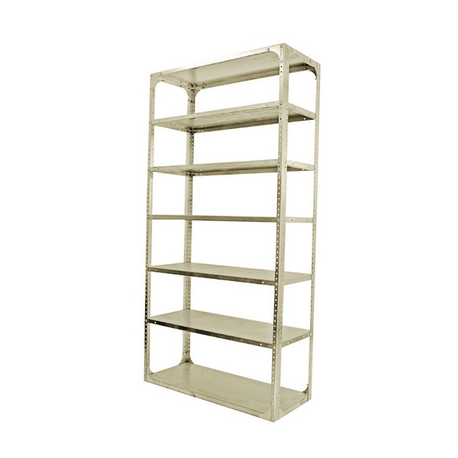 Bolted Shelving Steel Bay 7 Shelves - Uni-Angle - Seven Shelf Kit - Painted - 274.3 x 91.4 x 38.1 cm