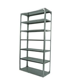 Bolted Shelving Steel Bay 7 Shelves - Uni-Angle - Seven Shelf Kit - Galvanised - 274.3 x 91.4 x 61 cm