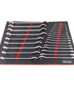 Kennedy Metric Combination Spanner Set - 26 Pieces - with full Width Foam Tool Control Inlay for Tool Chests