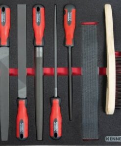 Kennedy Engineers File Set - 7 Pieces - with 2/3 Width Foam Tool Control Inlay for Tool Chests
