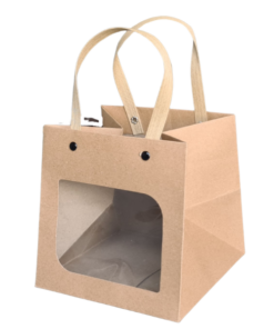 Brown Kraft Square Bag with PVC Window
