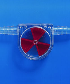 Flow indicator, PLASTIBRAND made of SAN, for visual inspection of flow direction and velocity