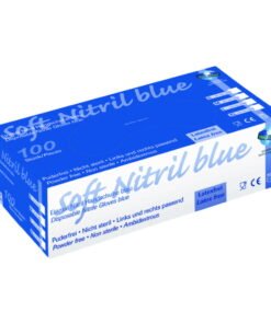 Unigloves Soft Nitrile Gloves Size XL (9-10) "SOFT NITRIL BLUE ECO", Blue, Non-Sterile, Powder-Free, Rolling Edges, Latex-Free, Pack of 100