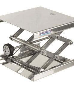BOCHEM Lab-Jack, 18/10 Stainless Steel 100 x 100 mm, with Adjusting Wheel