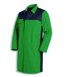 Uvex Men’s Laboratory Coat, Size 52/54, Green, 65% Cotton, 35% PE, 1/1 Arm with Snaps, Type 16283