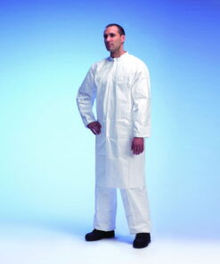 DuPont Lab Coat Tyvek 500, Size XL, Model TY PL30 S WH 09, 2 Pockets, White, PE-Spunbond Nonwoven, with Zipper, Pack of 50
