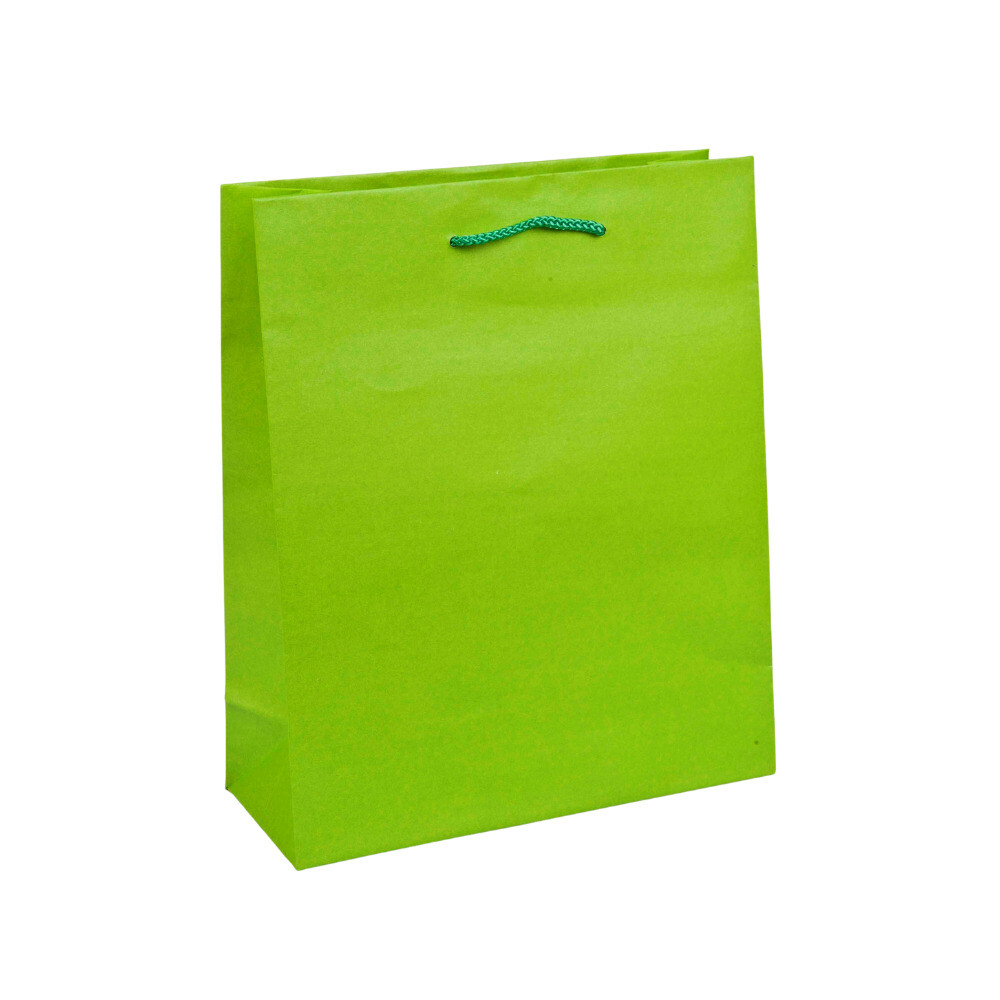 Lime Green A4 paper carrier bag with cord handles