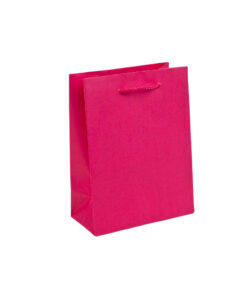 Cerise Pink A5 paper carrier bag with cord handles