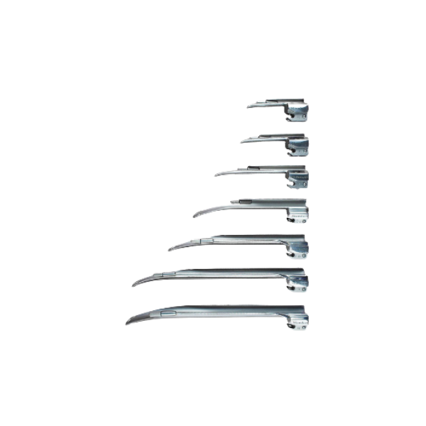 Laryngoscope Blades – Miller (sizes 00, 0, 1, 2, 3, 4 & 5)