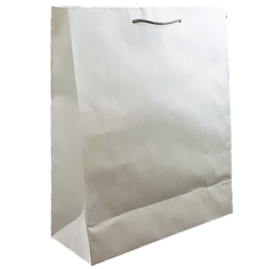 Silver Handy paper carrier bag with cord handles