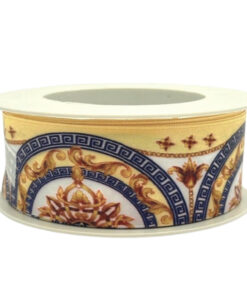 Scarf – “V” Cream, Navy, Gold 38mm x 15m