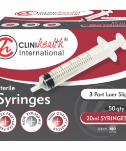 Syringe 20ml 3 Part L/Slip 50s CliniHealth