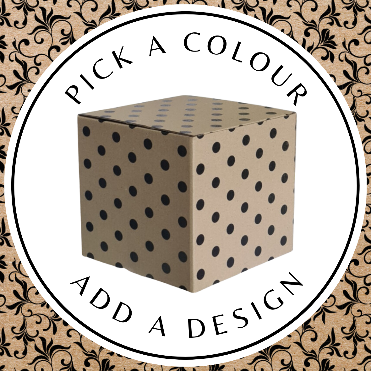 Design Cube Box (L) – Brown Kraft 200 x 200 x 200mm