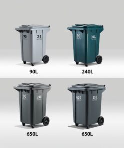 180 litre black wheelie bin