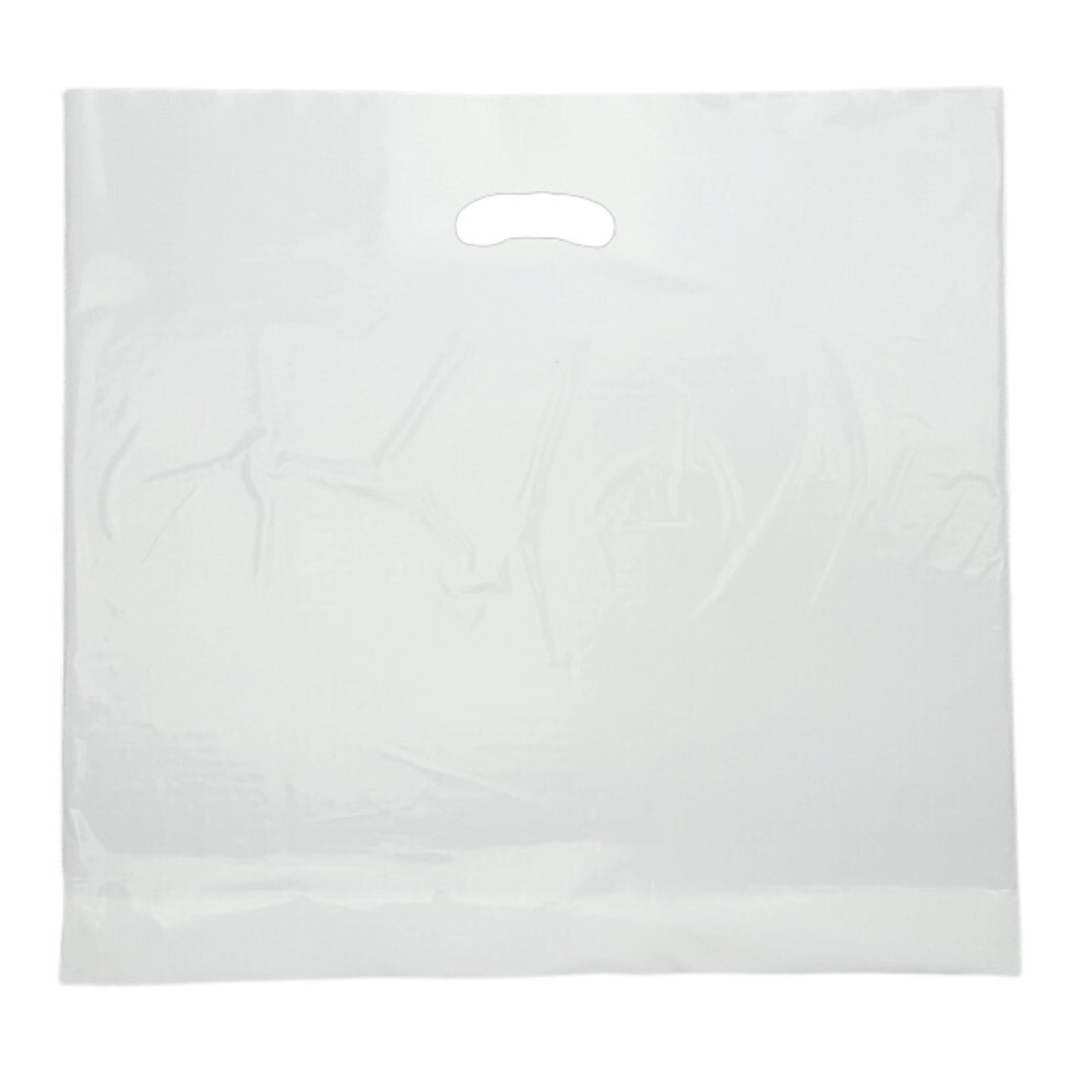 Frosted (Clear with white tint) Plastic Carrier Bags (500+40x550mm)(1000 Units)