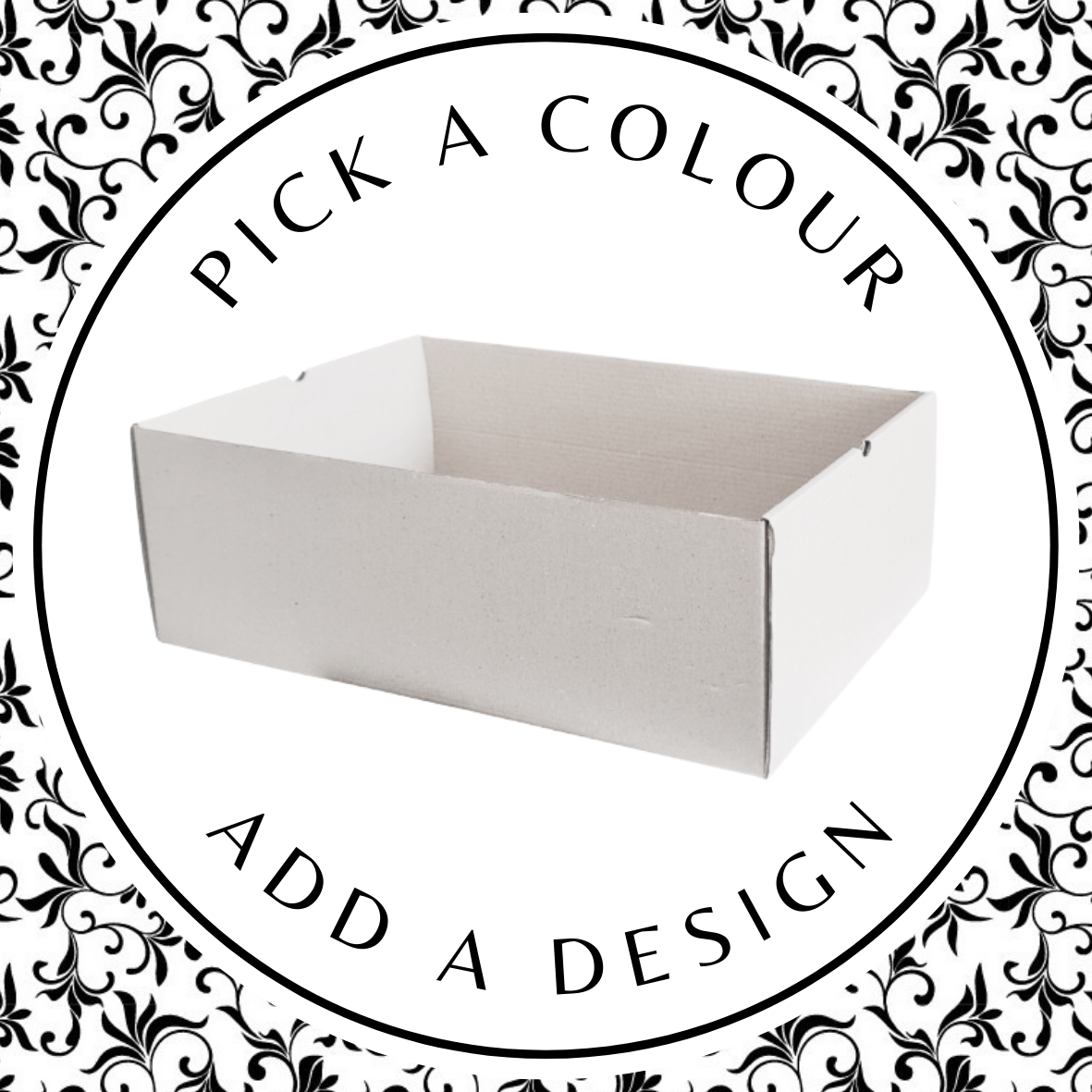 Design Hamper Tray (XL) – White Kraft 420 x 295 x 160mm