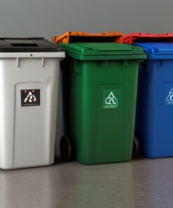 120L white wheelie bin