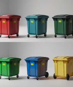 1100 liter orange wheelie bin