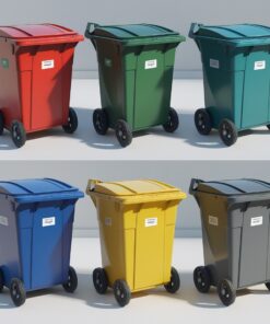 Alternative view of pedal wheelie bin