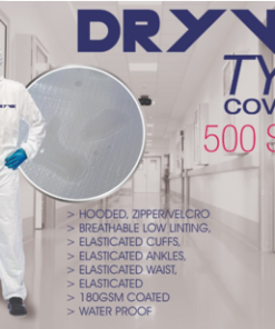 180Gsm Polyethylene 500 Series Dryvek Sterilized Coverall (Water Proof) – Min 500 Units