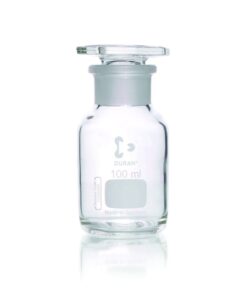 DWK Duran Wide Neck Reagent Bottle, 100 ml, Clear Glass, with NS Glass Stopper