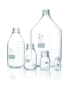 DWK Duran Laboratory Bottle, Clear, Graduated, GL 45, Without Cap and Pouring Ring, 15000 ml