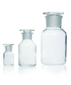 DWK Wide Neck Reagent Bottles Soda Glass Clear with NS Glass Stopper Cap 100 ml