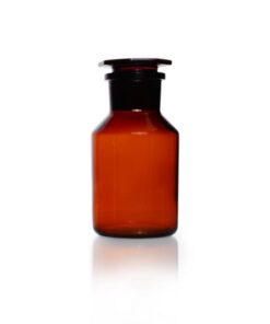 DWK Duran 1000 mL Wide Neck Amber Reagent Bottle with Glass Stopper