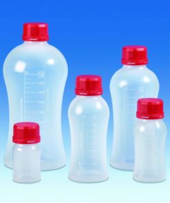 VITLAB VitGrip Laboratory Bottles 500 ml PP with Originality Closure GL45, Pack of 6