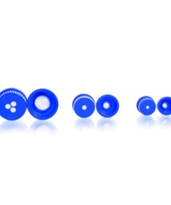 DWK Duran Membrane Screw Caps GL 25, PP/PTFE Blue, for Laboratory Glass Bottles, Pore Size 0.2 µm, Pack of 5