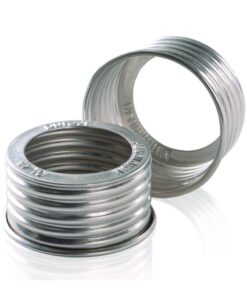 DWK Duran Aluminium Screw Closure GL 45, Silver, Open Topped with 34 mm Aperture, Pack of 10