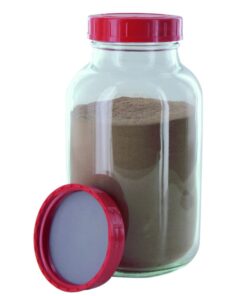 Behr Labor Wide-Neck Bottle RK 1000 GT 1000 ml, Thread Outside Ø 68 mm, Clear Glass, with Closure