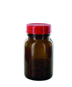 Behr Labor Wide Mouth Bottle 250ml, Amber with PTFE-Laminated Cap, DIN 55