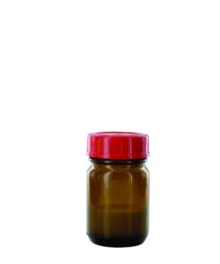 Behr Labor Wide Neck Bottle RB 50 GT, 50ml Amber Glass, with Closure and PTFE-Insert, Thread Dia. 32mm
