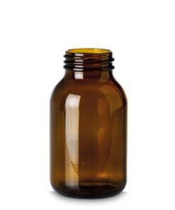 RIXIUS Wide-Neck Amber Glass Bottle 500 mL, DIN 55, Without Cap 9072166 (Pack of 20)