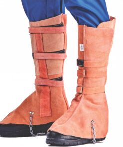 Spat Knee Length Chrome Leather & Chain