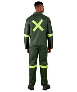 Acid Resistant Polycotton Conti Suit – Reflective Arm, Legs & Back – Yellow Tape