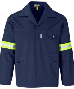 Site Premium Polycotton Workwear Jacket – Reflective Arms – Yellow Tape